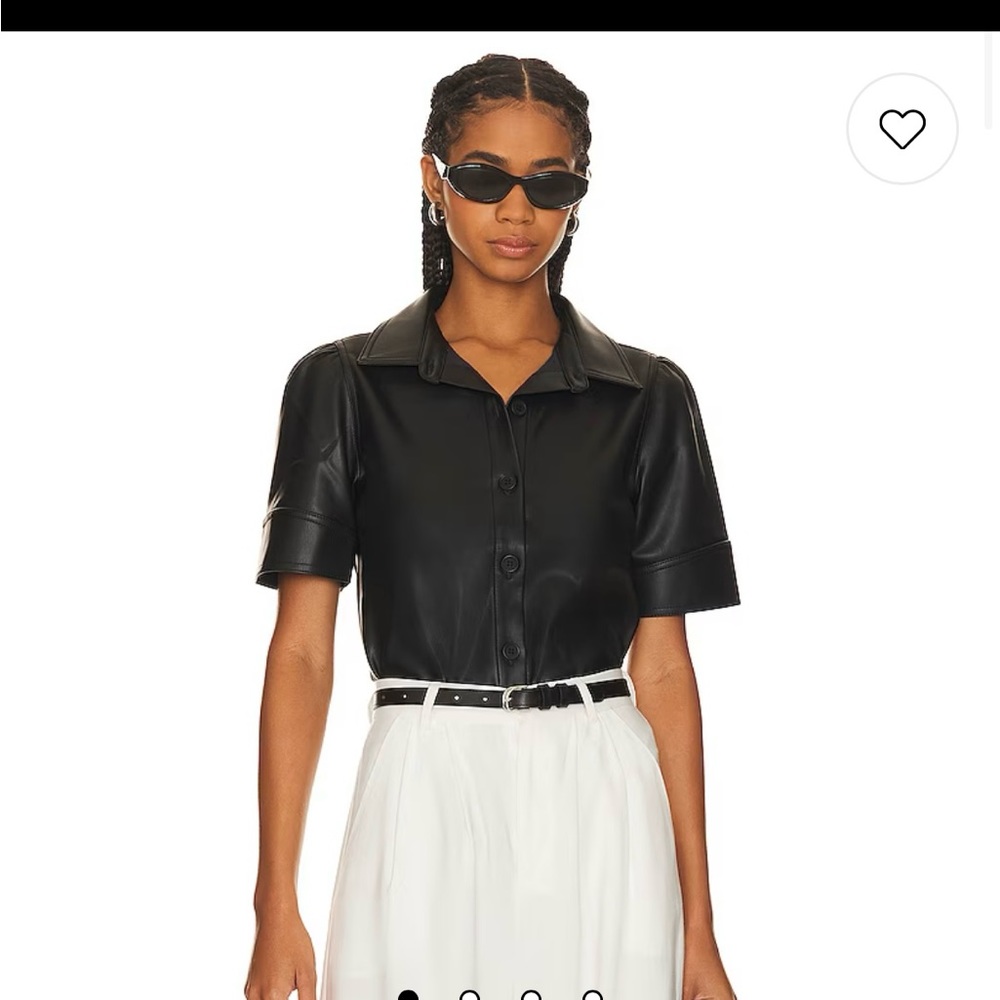 Steve Madden “Virginia” faux leather top size small.